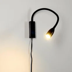 Lampe de chevet Alsea LED Noir, 1 lumière, Détecteur de mouvement