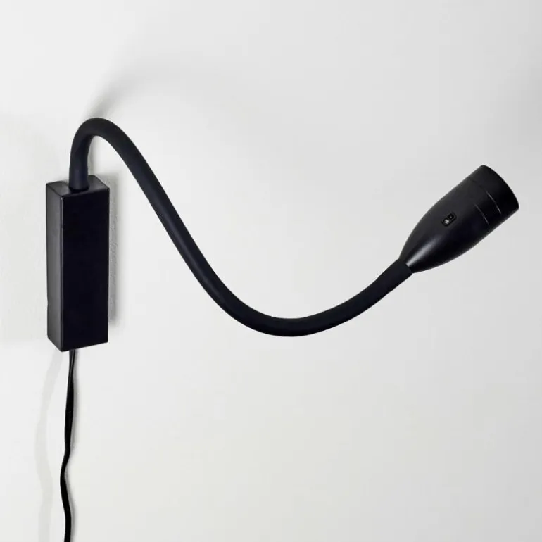 Lampe de chevet Alsea LED Noir, 1 lumière, Détecteur de mouvement