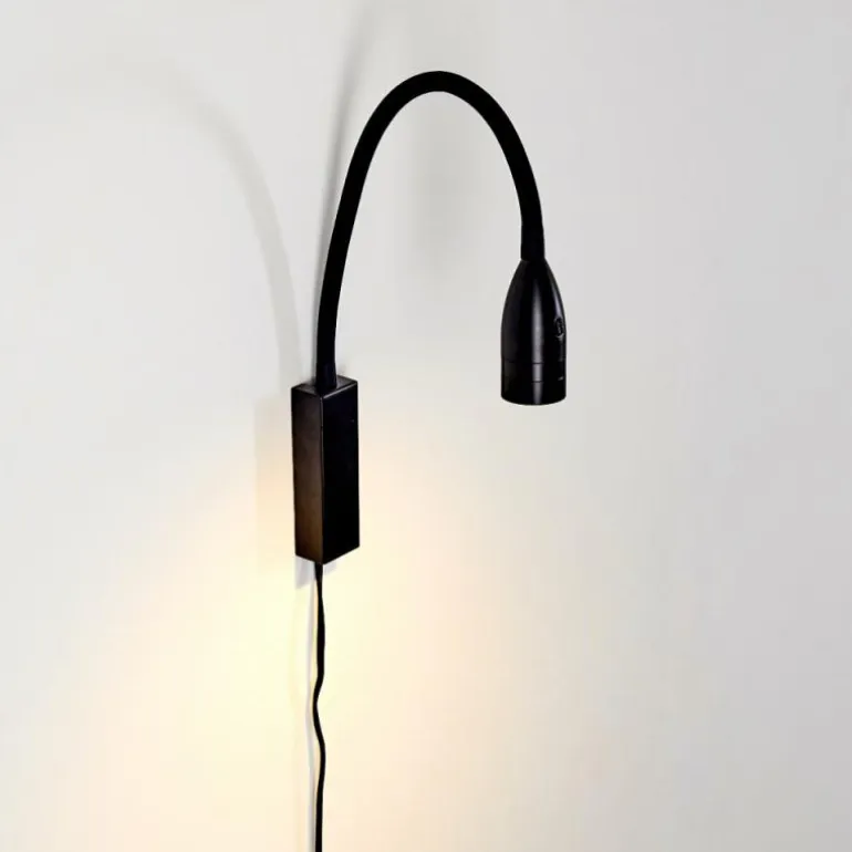 Lampe de chevet Alsea LED Noir, 1 lumière, Détecteur de mouvement