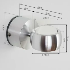 Lampe de salle de bain Florenz LED Aluminium, 2 lumières