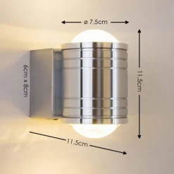 Lampe de salle de bain Florenz LED Aluminium, 2 lumières