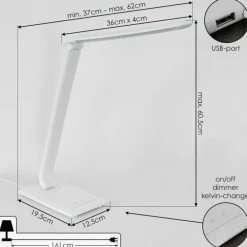 Lampe de table Chozendo LED Blanc, 1 lumière