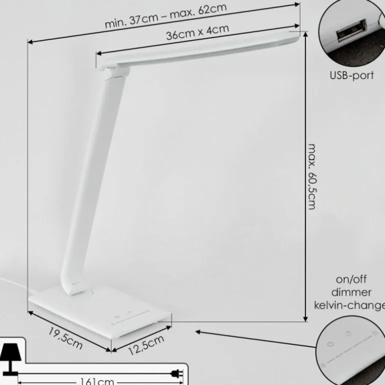 Lampe de table Chozendo LED Blanc, 1 lumière