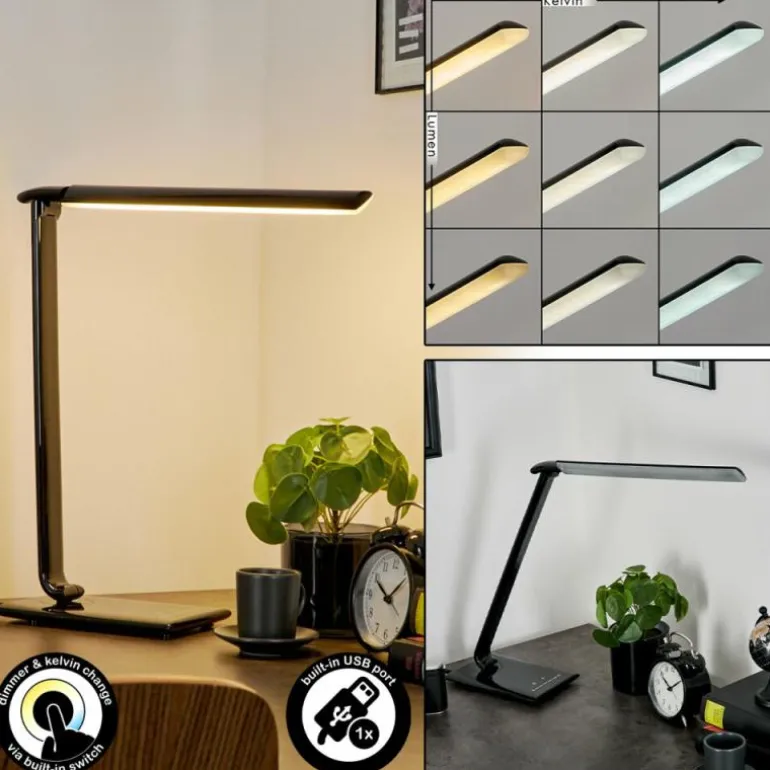 Lampe de table Chozendo LED Noir, 1 lumière
