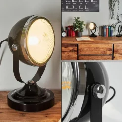 Lampe de table Foverup Chrome, Nickel mat, Noir, 1 lumière