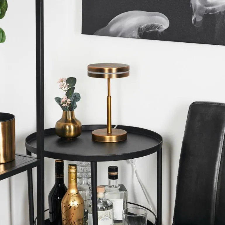 Lampe de table Huallilemu LED Vieux laiton, 1 lumière