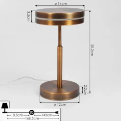 Lampe de table Huallilemu LED Vieux laiton, 1 lumière