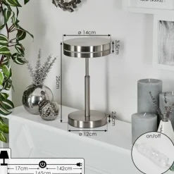 Lampe de table Huallilemu LED Nickel mat, 1 lumière