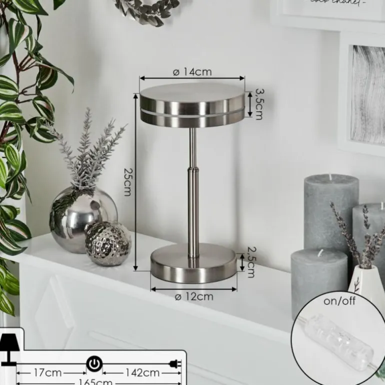 Lampe de table Huallilemu LED Nickel mat, 1 lumière