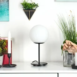 Lampe de table Karhia Noir, 1 lumière