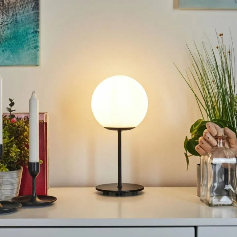 Lampe de table Karhia Noir, 1 lumière