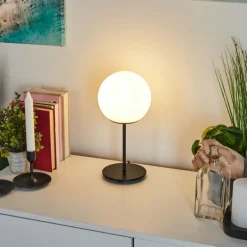 Lampe de table Karhia Noir, 1 lumière