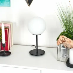 Lampe de table Karhia Noir, 1 lumière