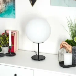 Lampe de table Karhia Noir, 1 lumière