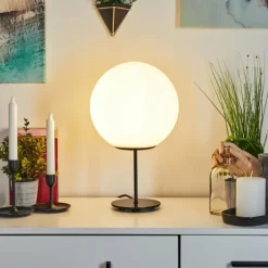 Lampe de table Karhia Noir, 1 lumière