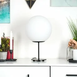 Lampe de table Karhia Noir, 1 lumière