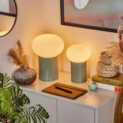 Lampe de table - kit de 2 Godrie Turquoise, 2 lumières