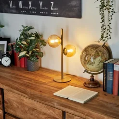 Lampe de table Remaisnil Laiton, 2 lumières