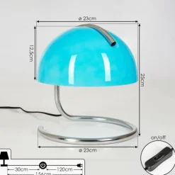 Lampe de table Seladinhas Chrome, 1 lumière