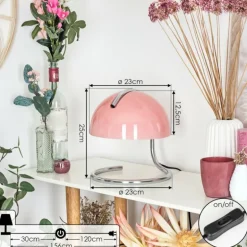 Lampe de table Seladinhas Chrome, 1 lumière
