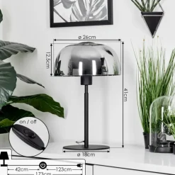 Lampe de table Werentzhouse Noir, 1 lumière