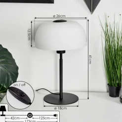 Lampe de table Werentzhouse Noir, 1 lumière
