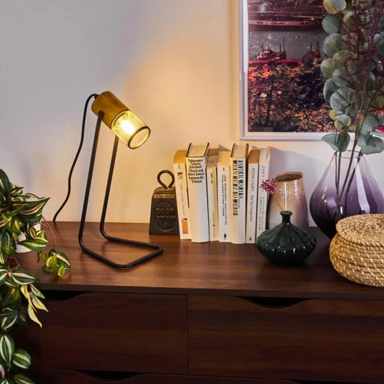 Lampe de table Agrons Noir, 1 lumière