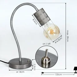 Lampe de table Ajaccio Nickel mat, 1 lumière