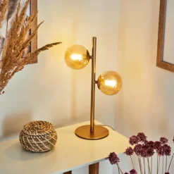 Lampe de table Alden Laiton, 2 lumières