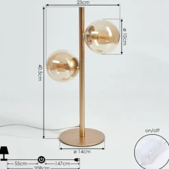 Lampe de table Alden Laiton, 2 lumières