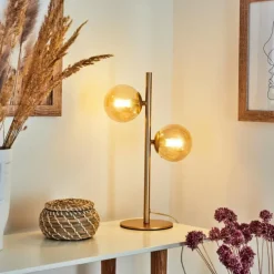 Lampe de table Alden Laiton, 2 lumières