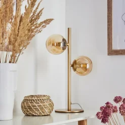 Lampe de table Alden Laiton, 2 lumières