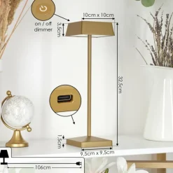 Lampe de table Algeraz LED Laiton, 1 lumière