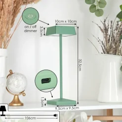 Lampe de table Algeraz LED Vert, 1 lumière