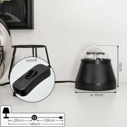 Lampe de table Atabueira LED Noir, 1 lumière, Changeur de couleurs