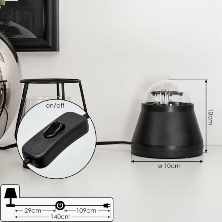 Lampe de table Atabueira LED Noir, 1 lumière, Changeur de couleurs