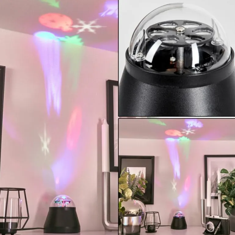 Lampe de table Atabueira LED Noir, 1 lumière, Changeur de couleurs