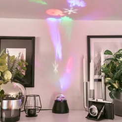 Lampe de table Atabueira LED Noir, 1 lumière, Changeur de couleurs