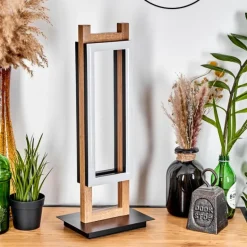 Lampe de table Ayajasco LED Couleur bois, Noir, 1 lumière