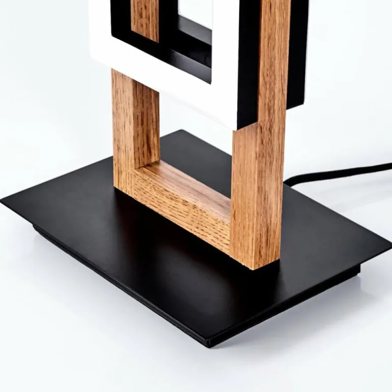 Lampe de table Ayajasco LED Couleur bois, Noir, 1 lumière