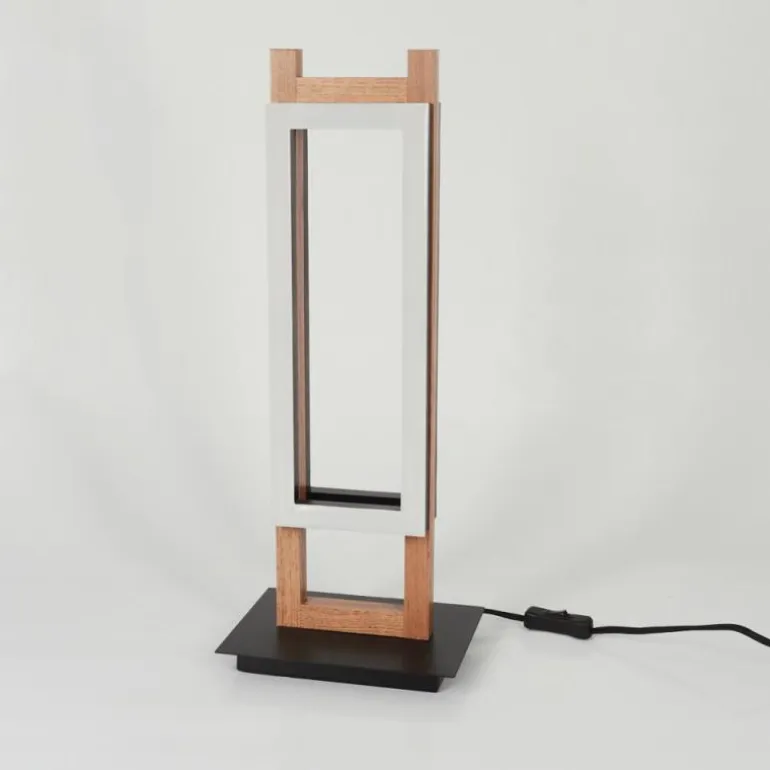 Lampe de table Ayajasco LED Couleur bois, Noir, 1 lumière