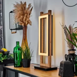Lampe de table Ayajasco LED Couleur bois, Noir, 1 lumière