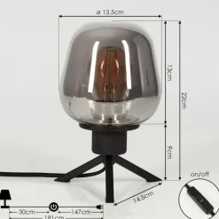 Lampe de table Barnegat Noir, 1 lumière