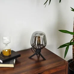 Lampe de table Barnegat Noir, 1 lumière