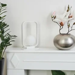Lampe de table Beland Blanc, 1 lumière