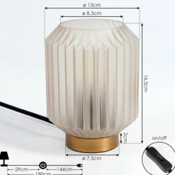 Lampe de table Briel Laiton, 1 lumière