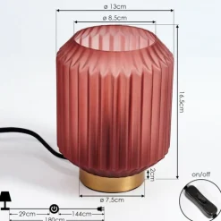 Lampe de table Briel Laiton, 1 lumière