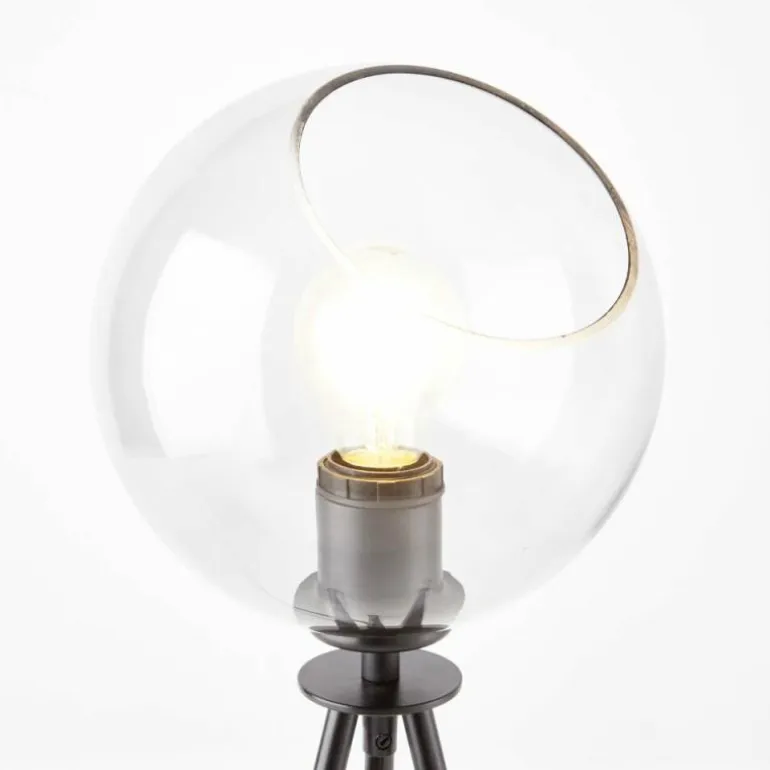 Lampe de table Brilliant AFTON Noir, Transparent, 2 lumières