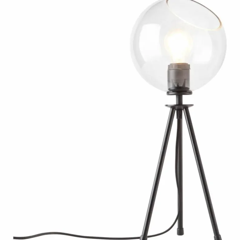 Lampe de table Brilliant AFTON Noir, Transparent, 2 lumières