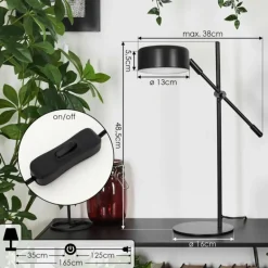 Lampe de table Camori Noir, 1 lumière